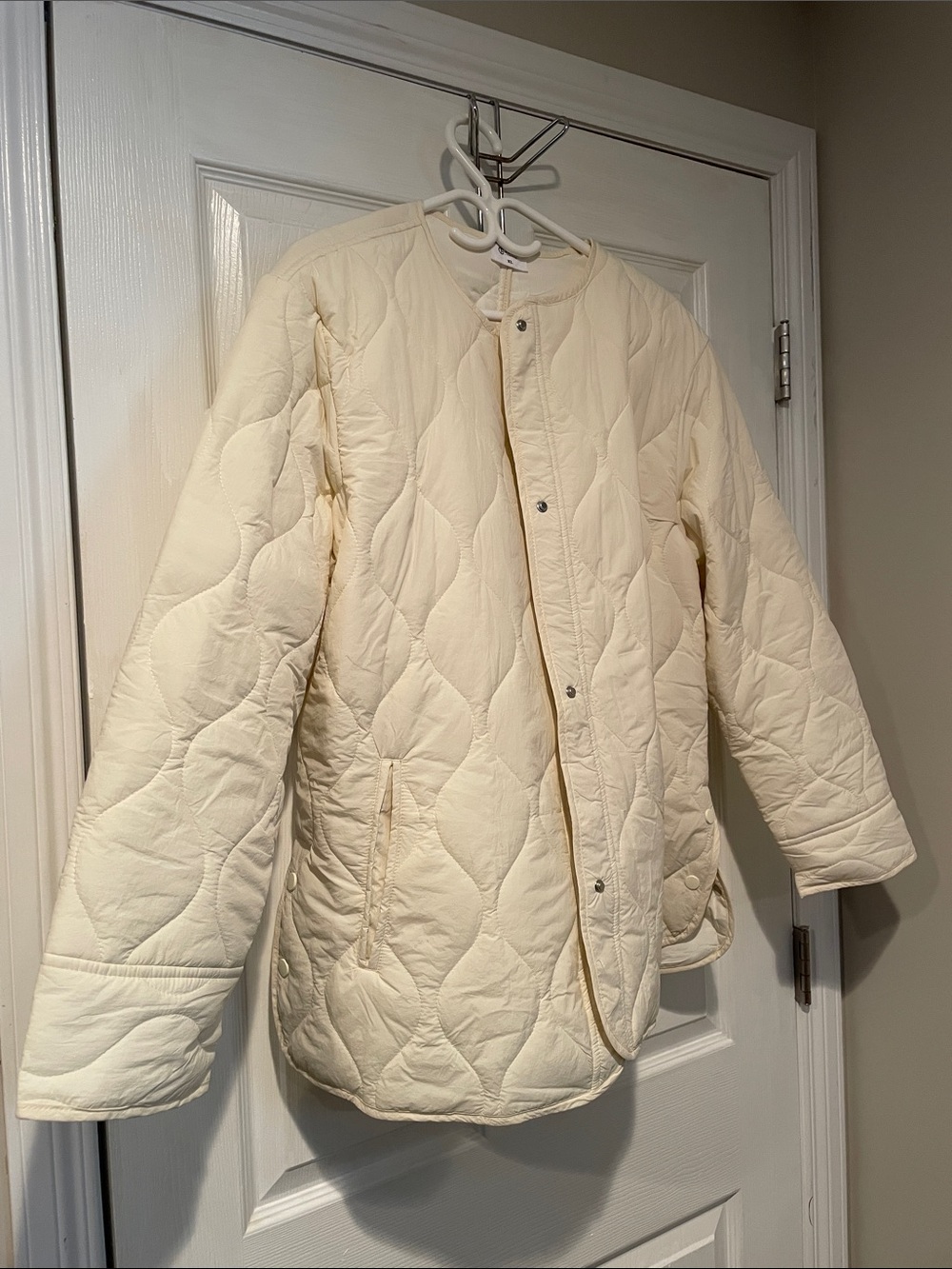 Cream Quilted Women's Jacket - Lightweight Puffer Coat